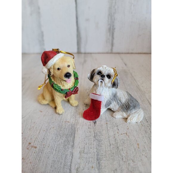 Christmas golden retriever shih tzu dog pet stocking ornament Xmas - Picture 1 of 5
